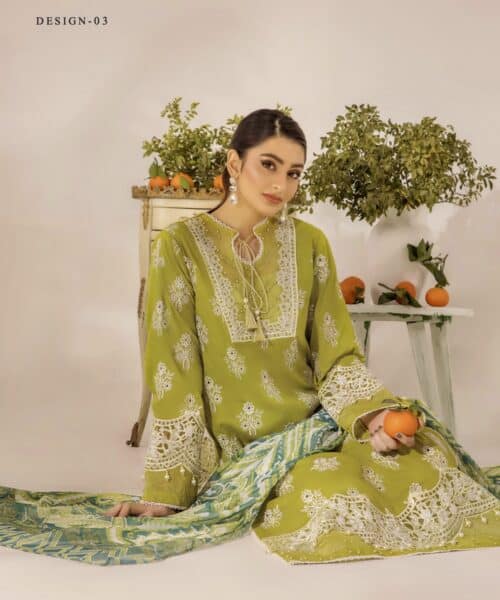 Adan Chikankari Designer Lawn Suit – Design No 6